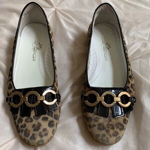 Walter Genuin Leopard Loafer Golf Shoes sz 39